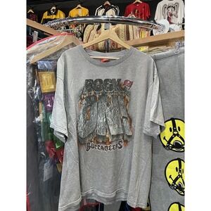 Vintage 90s Tampa Bay Buccaneers Rock On NFL 2 Sided Football T-Shirt Size XL